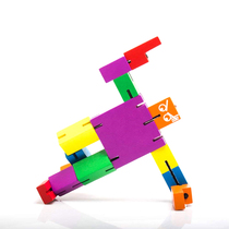 Wooden Variant Rubiks Cube Robot Deformation Wooden Intelligence Creative Decompression Toy Birthday Gift Six Children