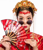 Studio photography props Costume shooting sunglasses Retro glasses Round prince mirror Chinese wedding couple sunglasses