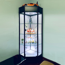 Corner display cabinet Glass gift jewelry hand-made model cosmetics red wine Lego triangle display cabinet display cabinet