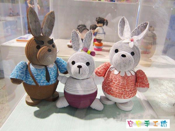 双层彩色瓦楞纸手工制作手工纸彩纸儿童diy纸公仔兔子材料包/成品