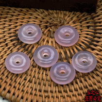 Natural ice seed jade medullary agate small and green buckle pendant small powder jade medullary child baby safe button DIY accessories