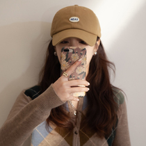 Tide brand hat female spring and summer Korea new letter round label simple cap couple Wild baseball hat sun hat