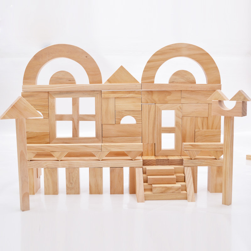 木质幼教大型积木实心原木制儿童建构搭建形状幼儿园区角活动玩具