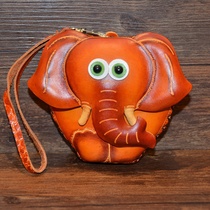 Handmade Cow Leather Cartoon Coin Bag Mini Small Wallet Creative Woman Genuine Leather Zero Wallet Animal Zero Money Bag Gift Bag