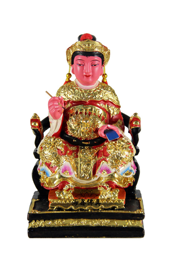 海鑫佛具 庄严佛像 台湾彩金树脂佛像 树脂坐姿仙姑仙妈 8寸