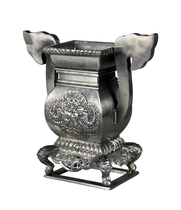 Haixin Buddhist supplies Wedding sacrifice incense burner Ding tin double ear ding incense burner Handicraft tinware