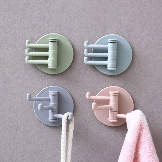 Rotating and linked strong sticky glue three branches of sticky hook kitchen bathroom living room standing rack Rotating and linked strong sticky glue three branches of sticky hook kitchen bathroom living room standing rack