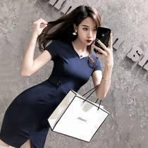 French dress slim sexy hotel front desk uniform beautician work clothes interview professional dress dress dress