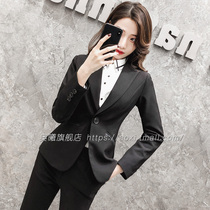 Black suit suit female British style Korean fashion spring and autumn high-end President teacher host professional suit suit