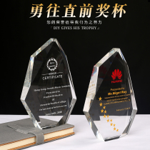 Crystal trophy Sharp angle iceberg authorization card customization Creative excellent employee award Enterprise government Honor certificate customization