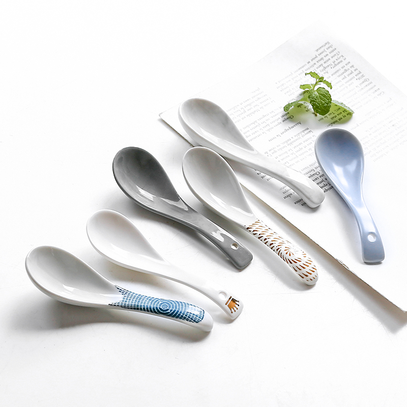 Japanese WUXIN4 pens spoon ceramic household small spoon to ultimately responds gruel creative soup spoon, spoon to eat with a spoon