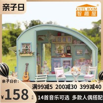 Smart house diy hut time light journey hand assembled toy building model Villa to send girl birthday gift