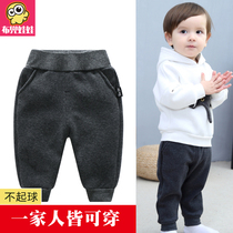 Boys velvet pants Baby pants wear outside the autumn and winter thickened warm infant girls sports pants small medium and large children