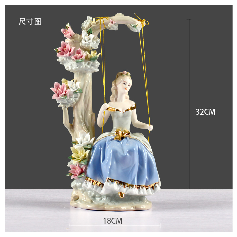 Modern European high - grade ceramics decoration home decoration court swing the western woman sitting room ins furnishing articles