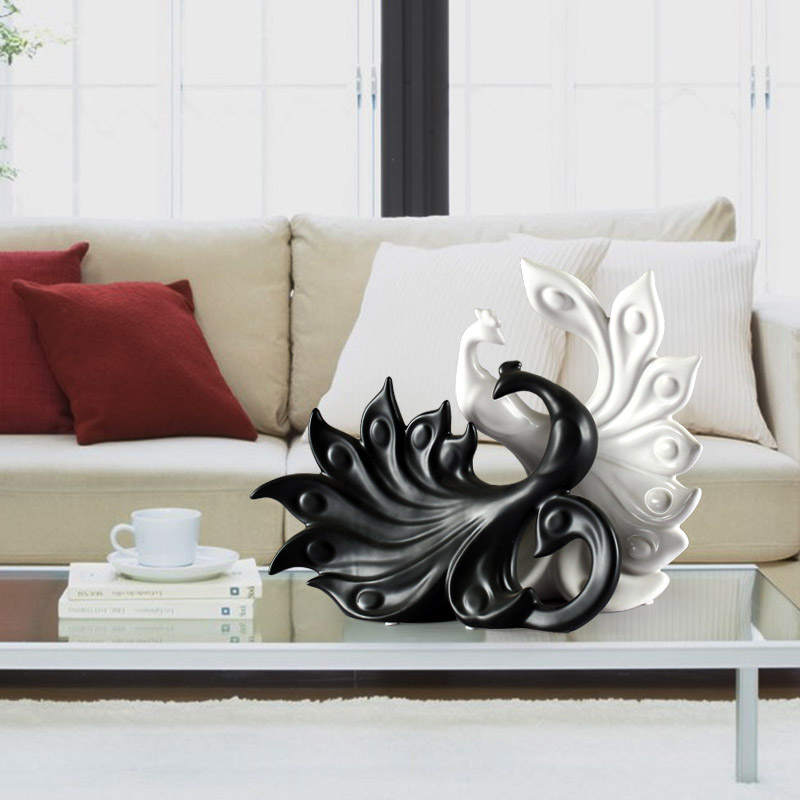 Creative decorations furnishing articles sitting room porch TV ark, large peacock wine ceramic art furnishing articles