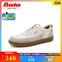 Bata mens shoes autumn shopping mall new Korean version of wild casual soft-soled leather sneakers A1903CM0