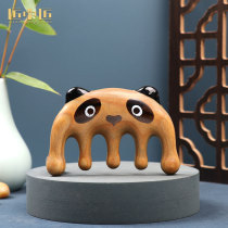 Smithman Panda Massage Comb Head Combined Feather Head Natural Green Sandalwood Comb Portable Gift