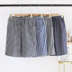 ຂໍ້ສະເໜີພິເສດປະຈຳວັນຂອງຜູ້ຊາຍ plaid cotton double-layer gauze home pants shorts thin pajama pants summer 5-points mid-pants