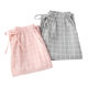 ຜູ້ຊາຍແລະແມ່ຍິງພາກຮຽນ spring, summer ແລະດູໃບໄມ້ລົ່ນ double-layer gauze ຝ້າຍບໍລິສຸດບາງ plaid ວ່າງເຮືອນ trousers ຄູ່ຜົວເມຍແບບຝ້າຍ pajamas