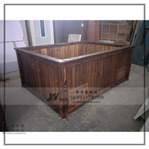 Anti-corrosion Wood finished flower box anti-corrosion Wood mobile flower box flower pot flower fence can be customized