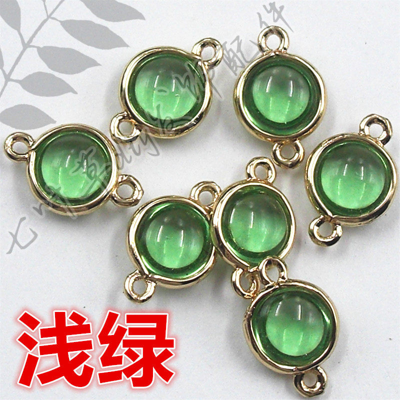 8mm铜包边圆形吊坠挂件双吊连接吊玻璃钻 外径9*14mmdiy发饰配件详情13