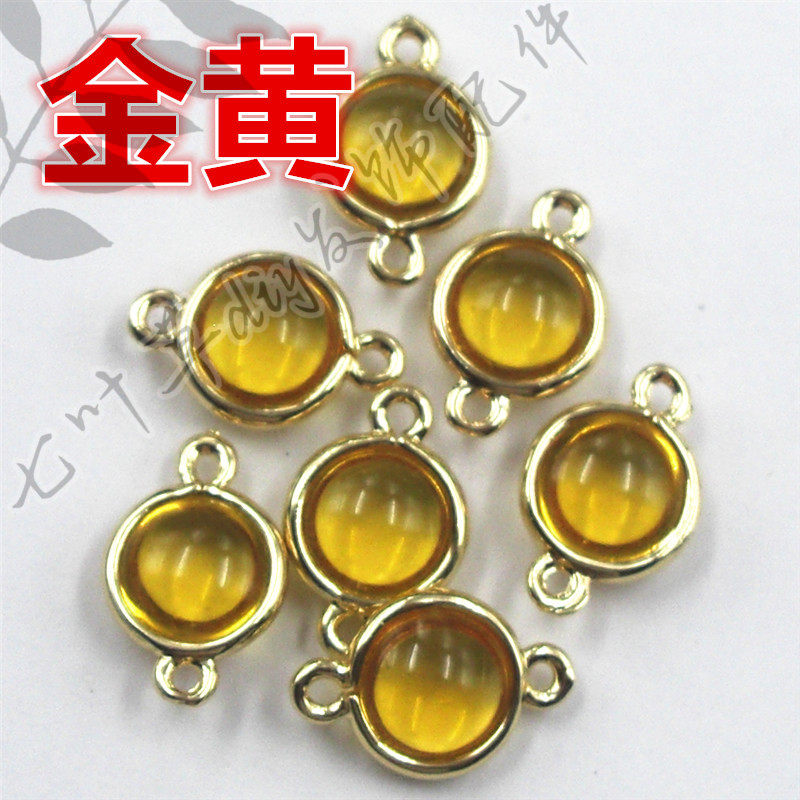 8mm铜包边圆形吊坠挂件双吊连接吊玻璃钻 外径9*14mmdiy发饰配件详情11