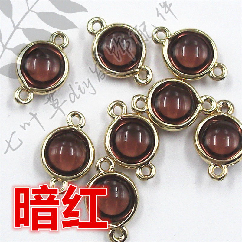 8mm铜包边圆形吊坠挂件双吊连接吊玻璃钻 外径9*14mmdiy发饰配件详情8