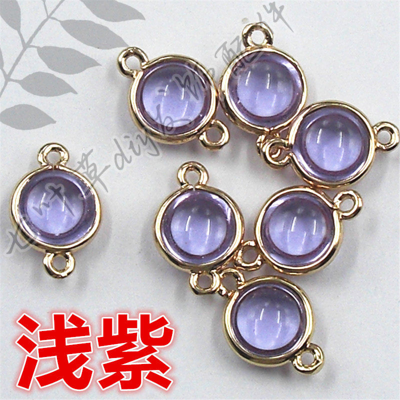 8mm铜包边圆形吊坠挂件双吊连接吊玻璃钻 外径9*14mmdiy发饰配件详情17