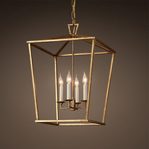 American retro simple old chandelier Cafe bar clothing store Specialty store personality frame candle chandelier