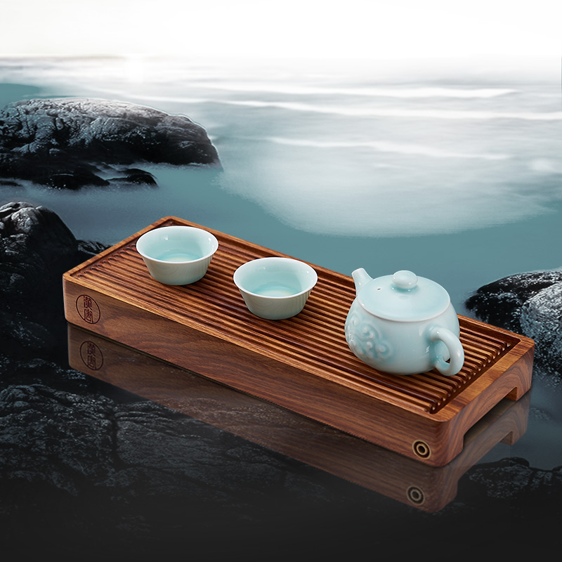 Han and tang dynasties small black rosewood tea tray was block solid wood tea table is the office doing mercifully portable is suing travel tea set