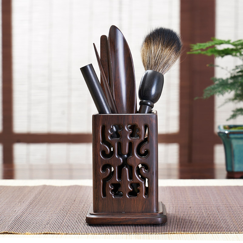 Han and tang dynasties tea six gentleman 's tea set tea service parts household kung fu tea match zero solid wood tea spoon ChaGa tea canister