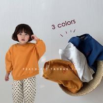 Clear Cabin Spot Peach Pie Korean childrens clothing 2021 winter male and female children casual round neckline sweatshirt small CUHK Scout 72