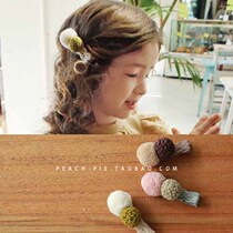 Clear Cabin Spot Peach Pie Korean childrens clothing 2021 Winter cute Scuola girls Mini hairpin Liu Haiclip 04