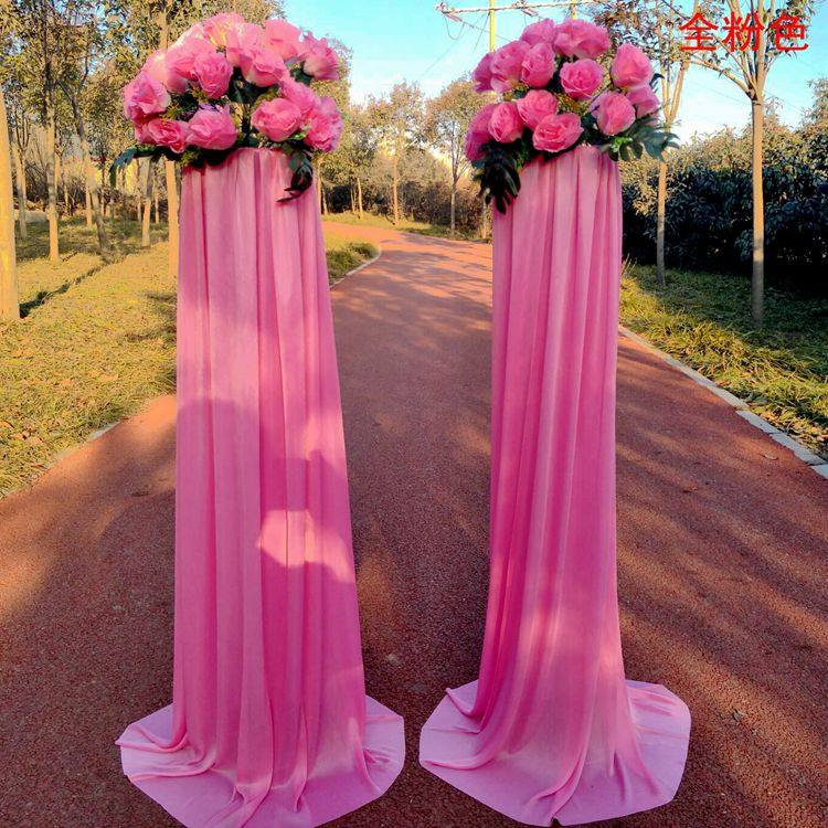 婚庆路引庆典道具欧式花篮路引花柱布置绢花拱门花门引路喜庆花架