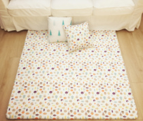 Ground Mat Cartoon Cat Owl Cute Stars Pure Cotton Canvas Crawl Mat Children Tent Non-slip Bottom Tomat Play Blanket