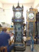 Jingtai Blue antique made of old ground clocks Classical home Living room Clocks Enamel Crafts Imitation of the Republic of China