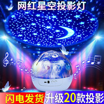 Children's birthday gift music box Girls Crystal ball Rotating Trojan horse Bass Star projection light Christmas