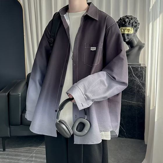 Gradient long-sleeved shirt for men in spring and autumn summer loose casual men's fashion men's long-sleeved shirt jacket couple
Gradient long-sleeved shirt for men in spring and autumn summer loose casual men's fashion men's long-sleeved shirt jacket couple