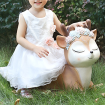 Creative home accessories cartoon sika deer childrens bench changing shoes stool living room ornaments cute animal decoration