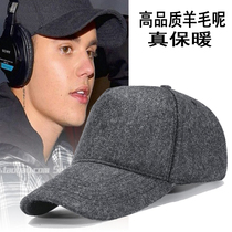 Hat men winter big head Wai woolen baseball cap men Street warm hat high cap cap middle-aged winter hat