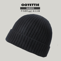 Wool Blend Mens Wool Hat Black 62-68cm Big Head Wai Wing Hat Single Layer Thickened Korean Bags Tide Hat