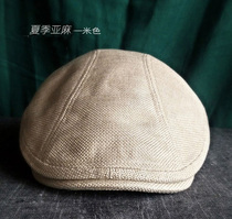 Hat female British cap cap mens and womens big head hat spring and summer outdoor linen sunscreen hat literary youth cap forward hat