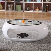 Tempered glass coffee table Simple small apartment creative modern shaped oval table Living room fashion personality tea table