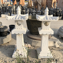 White marble courtyard stone lamp stone lamp outdoor lighting stone lamp blue stone antique carving stone lamp decoration household Stone