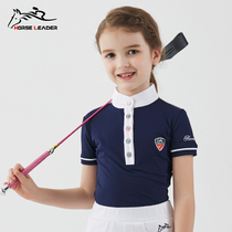 Summer equestrian T-shirt short-sleeved children equestrian clothing knight equipped with quick-dry girls equestrian equipment polo shirt