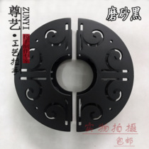 Semicircular hollowed-out glass door handle black Chinese metal gate handle
