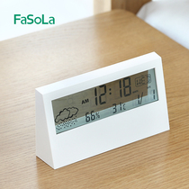 Electronic alarm clock for students with cute girls bedroom multi-function mute weather temperature Simple smart digital clock