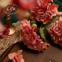 Store decoration flower red embroidered ball flower simulation flower small TV cabinet fake silk flower living room tea table swaying pieces