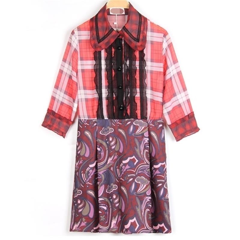 Spring and summer clothes new retro shirt style Snowspun Balloon Flower Style Foreign Dress Women's Summer Light Cooked Ethos Shirt Skirt Woman