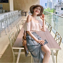 Summer skinny skirt two-piece suit Thailand Sanya seaside holiday girl Super fairy beach dress Bali Phuket